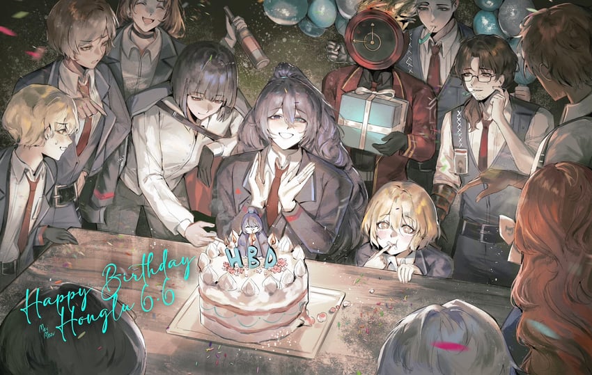 ishmael, don quixote, faust, sinclair, yi sang, and 8 more (project moon and 1 more) drawn by cindymeimezu
