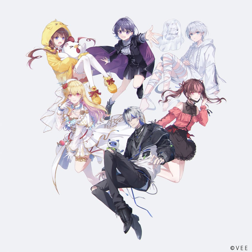 hiyori chihiyo, oshiro ito, mew garcia, audrey mina, shindouji ako, and 1 more (vee) drawn by mokoppe