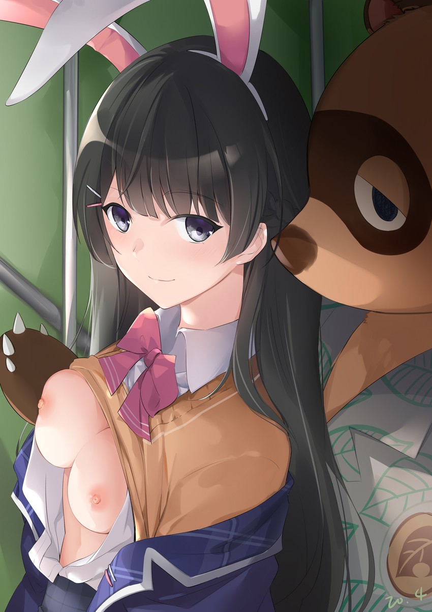 tsukino mito and tom nook (nijisanji and 1 more) drawn by ejieaa