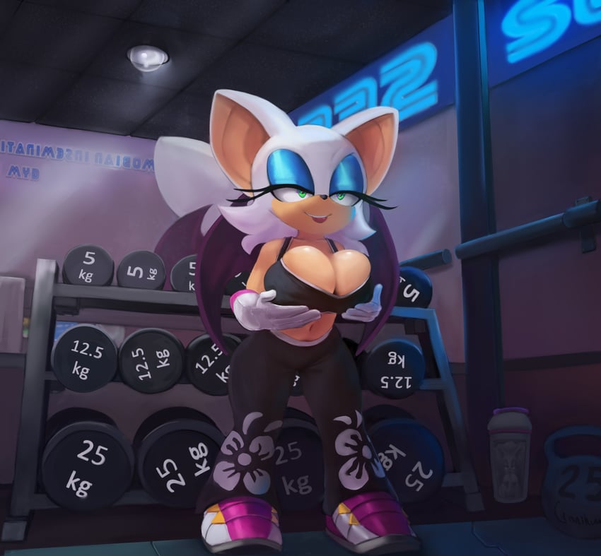 rouge the bat (sonic and 2 more) drawn by cranihum