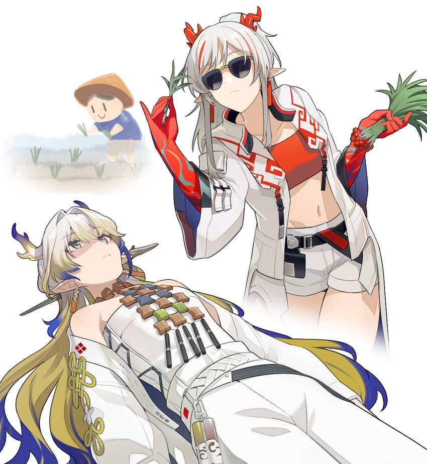 shu and nian (arknights) drawn by liang_chan_xing_make_tu