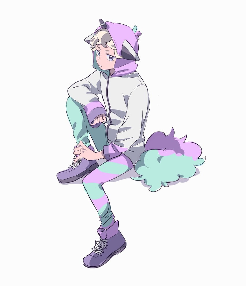 bede and galarian ponyta (pokemon and 1 more) drawn by marutei2