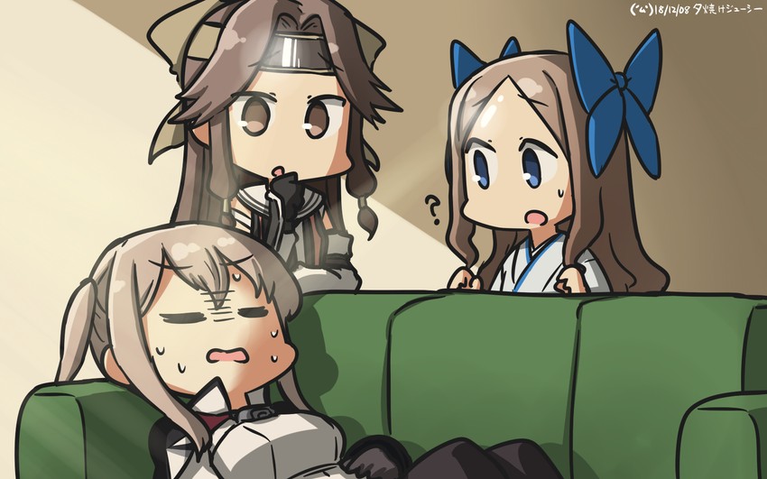 graf zeppelin, jintsuu, jintsuu kai ni, and asakaze (kantai collection) drawn by hamu_koutarou