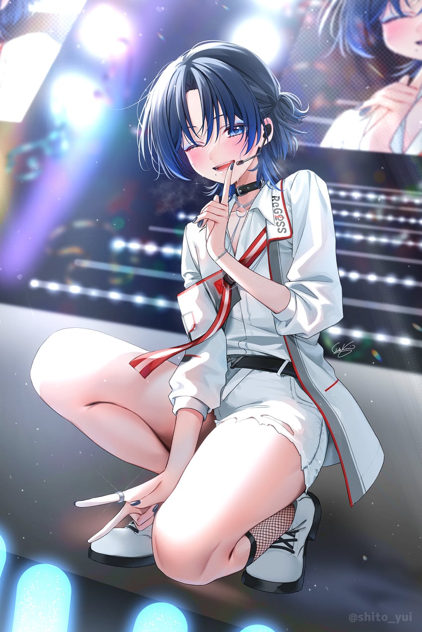 hiodoshi ao (hololive and 1 more) drawn by yuuyu_(moco20111115)