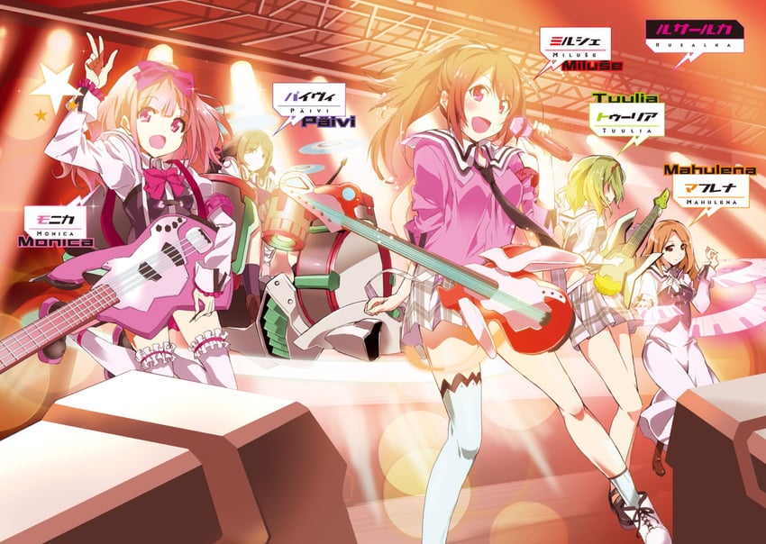 tuulia, paivi, monica, miluse, and mahulena (gakusen toshi asterisk) drawn by okiura