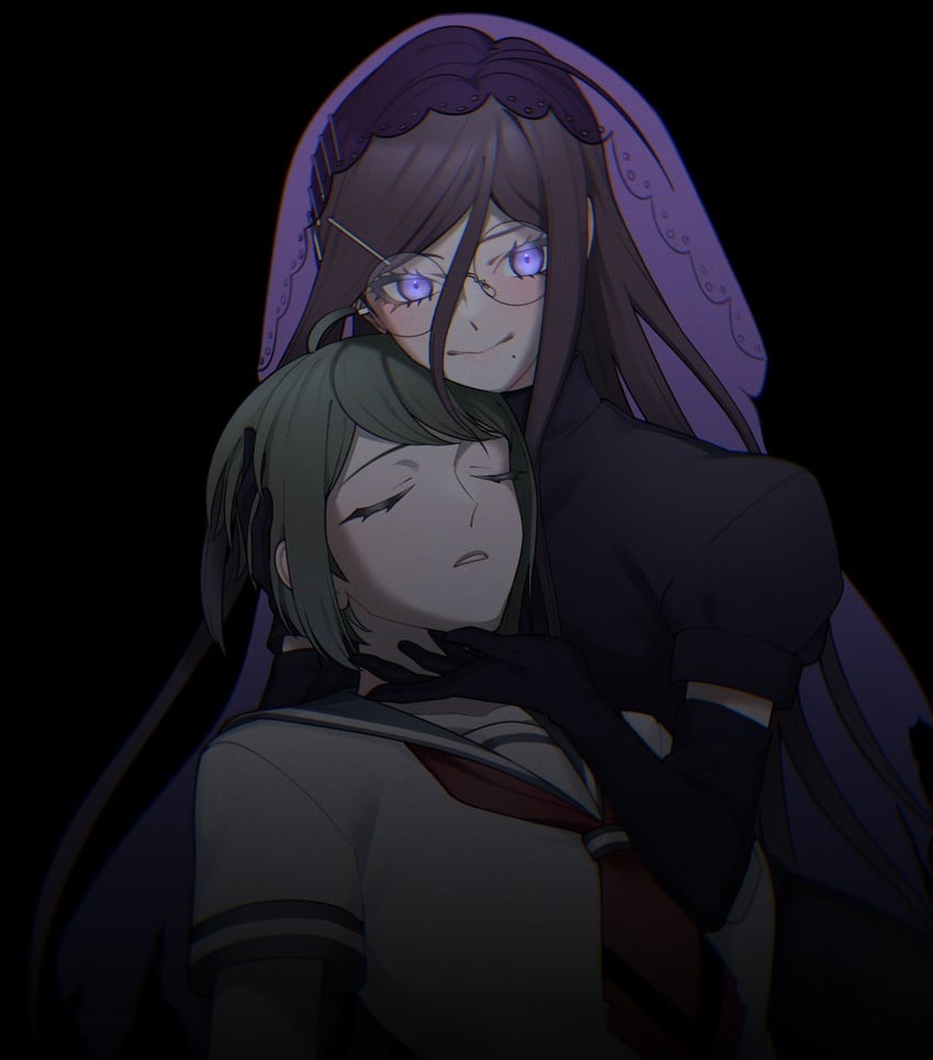 fukawa toko and naegi komaru (danganronpa and 1 more) drawn by ling_yun_(amadare0803)