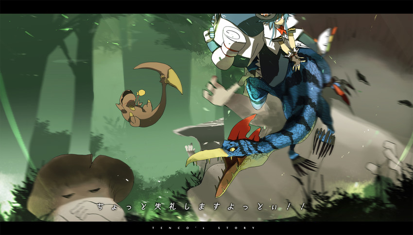 hinanawi tenshi, mushroom parent, and velocidrome (touhou and 4 more) drawn by siirakannu