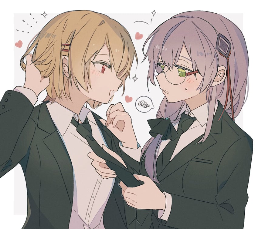 kayamori ruka and izumi yuki (heaven burns red) drawn by chanmi_159160 and seri_(vyrlw)
