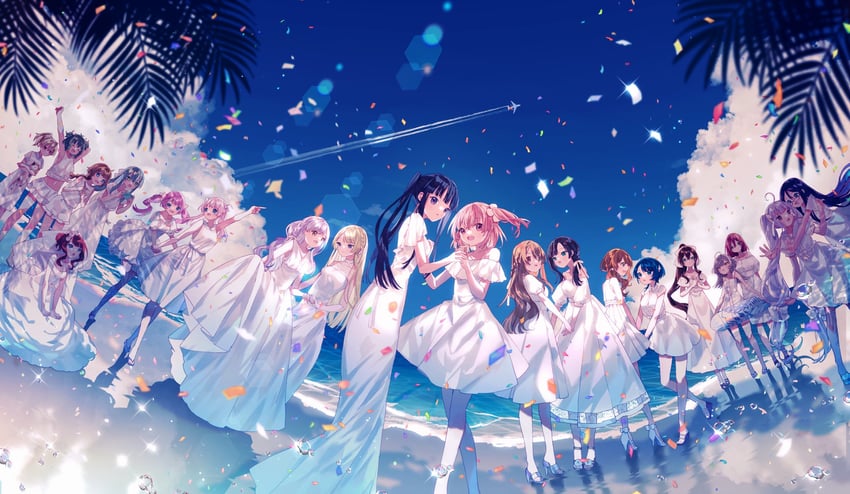 kon kanaho, miyagawa takane, kuo shenlin, hitotsuyanagi riri, kaede johan nouvel, and 15 more (assault lily) drawn by kitton_(hekiku13)