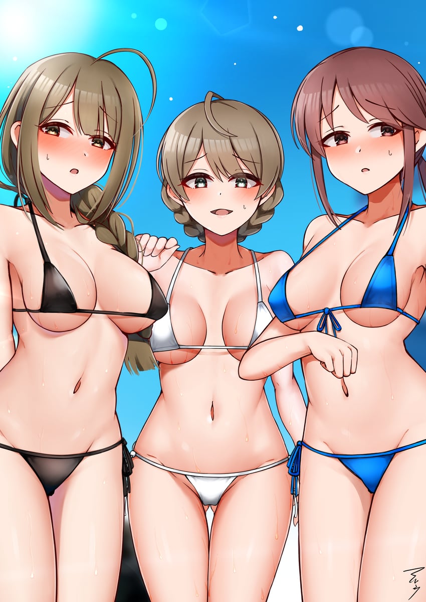 kuwayama chiyuki, mifune miyu, and sakuramori kaori (idolmaster and 3 more) drawn by mabanna