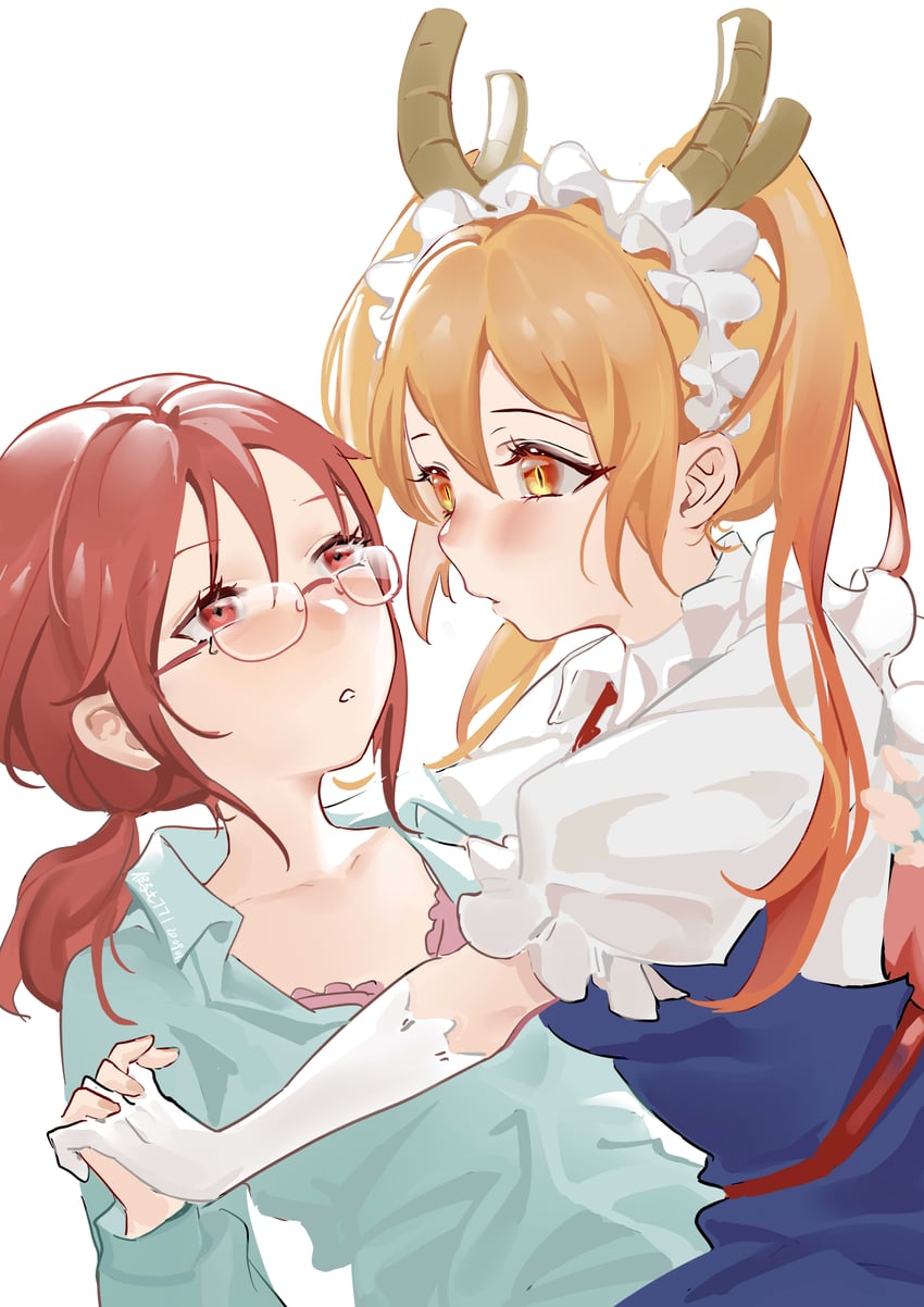 tohru and kobayashi (kobayashi-san chi no maidragon) drawn by 981077740