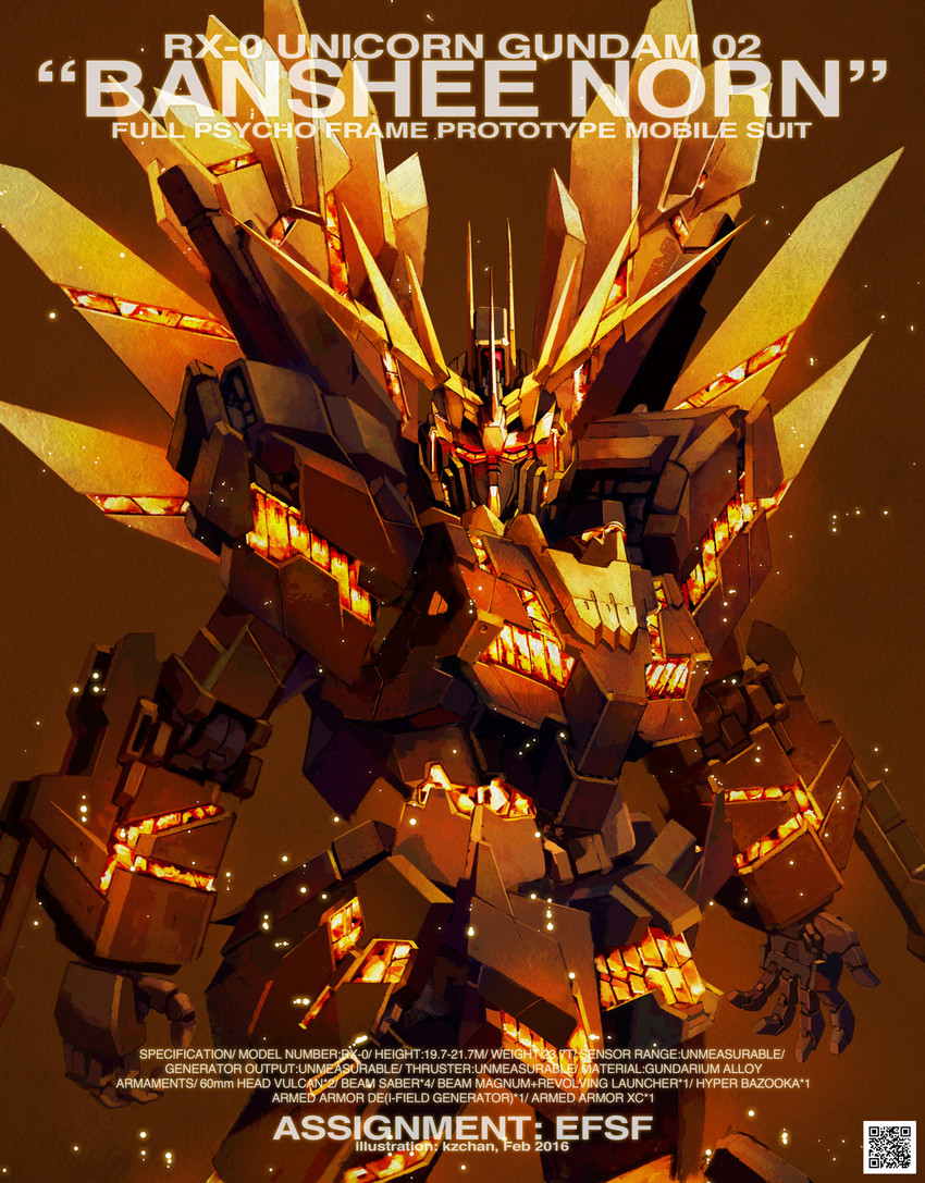 unicorn gundam banshee (gundam and 1 more) drawn by kzchan