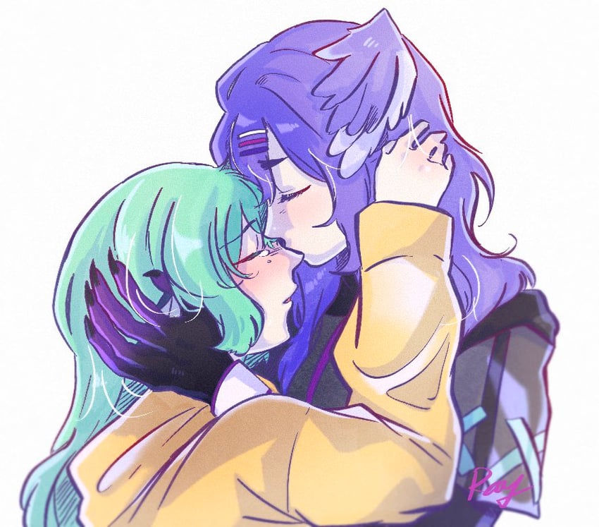selen tatsuki and finana ryugu (nijisanji and 1 more) drawn by yoyoray20001996