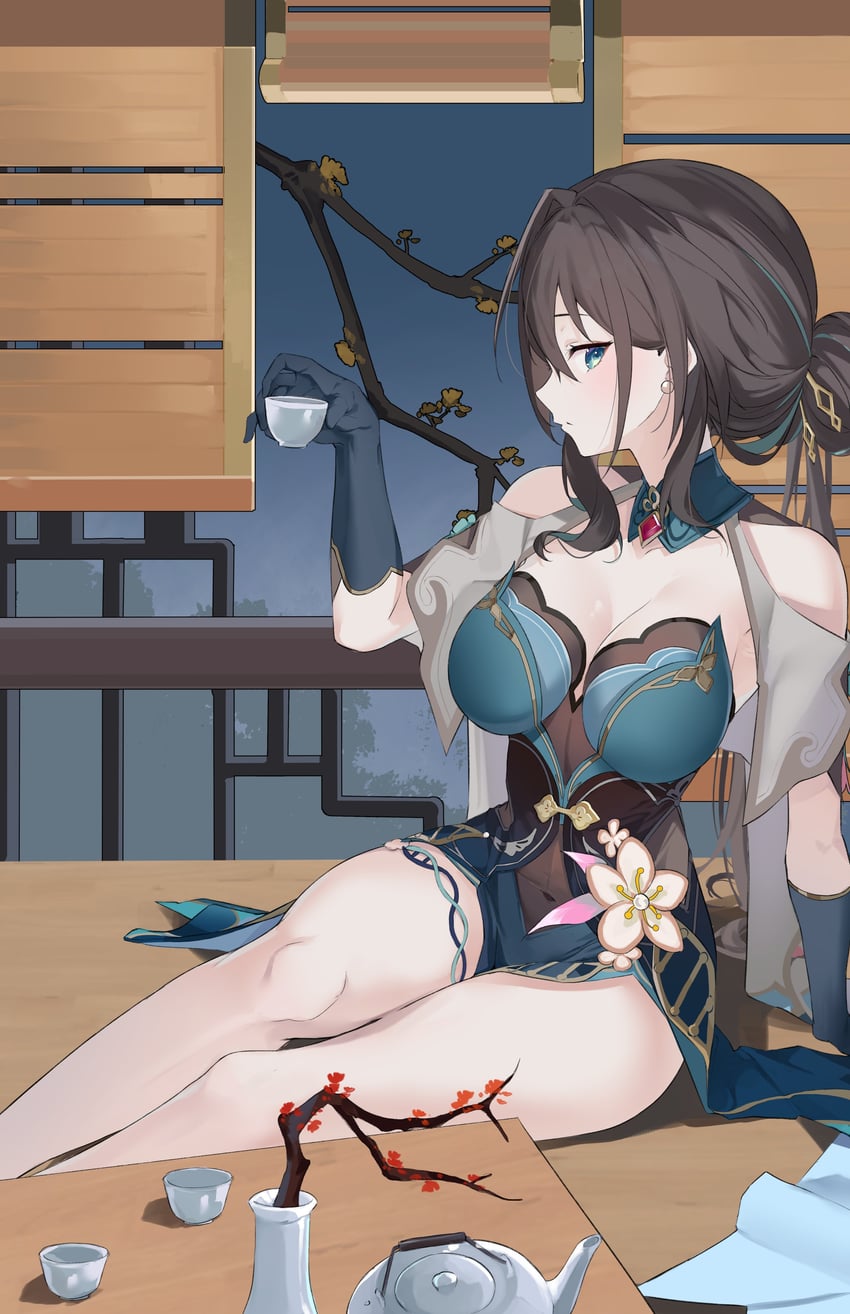 ruan mei (honkai and 1 more) drawn by steeb
