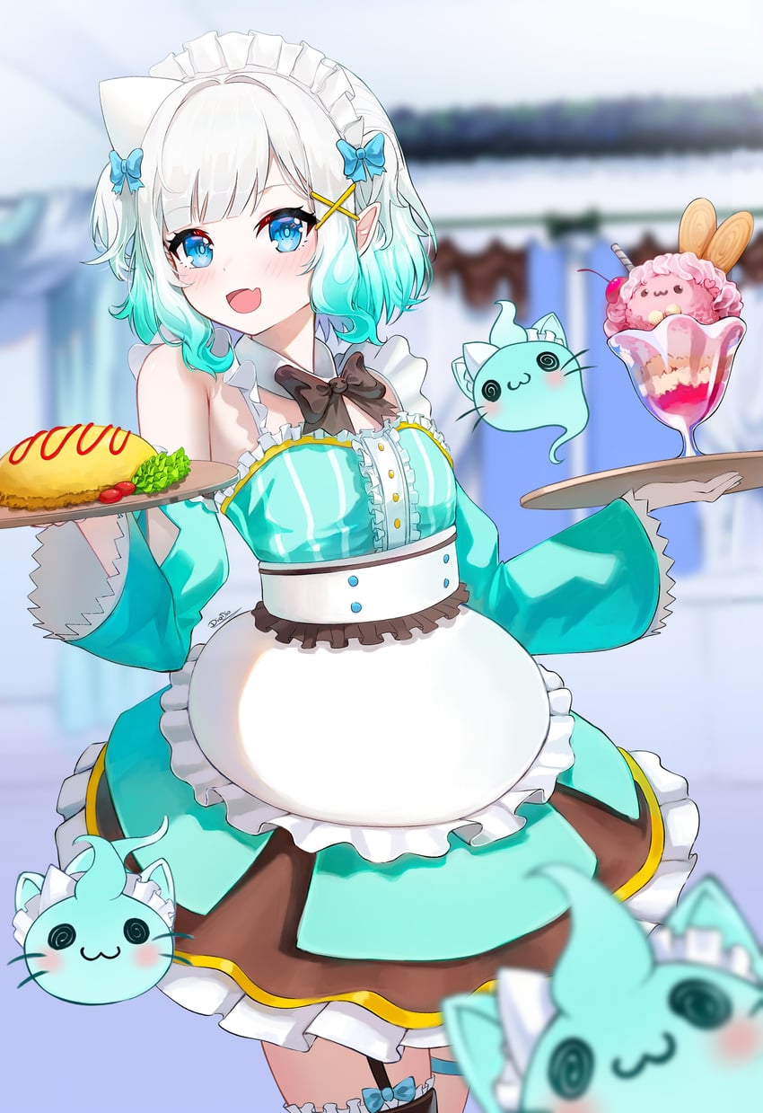 mint fantome and wisps (indie virtual youtuber) drawn by dio_dio