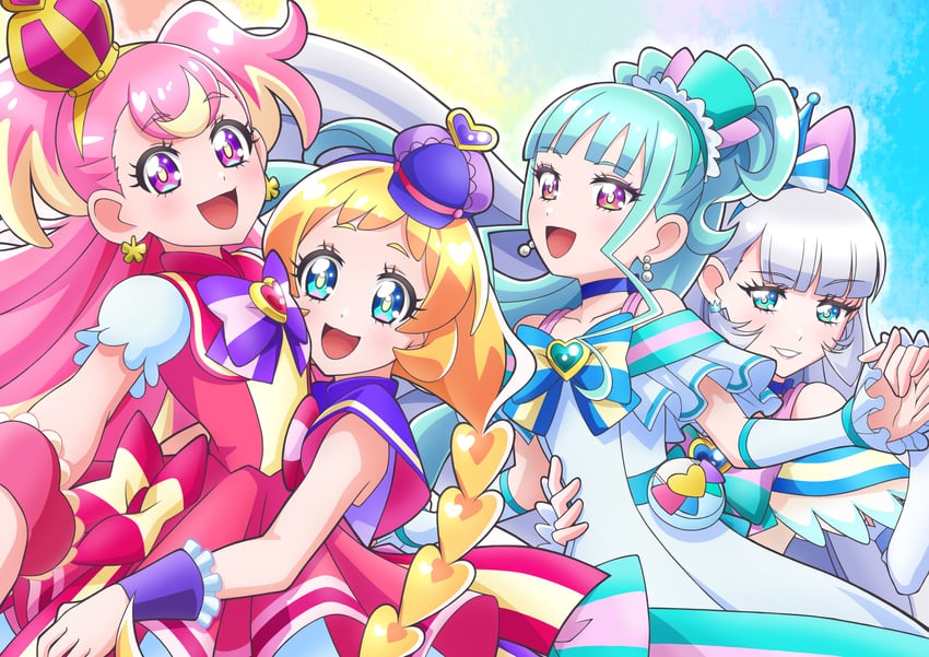 nekoyashiki yuki, inukai komugi, nekoyashiki mayu, inukai iroha, cure wonderful, and 3 more (precure and 1 more) drawn by watasi