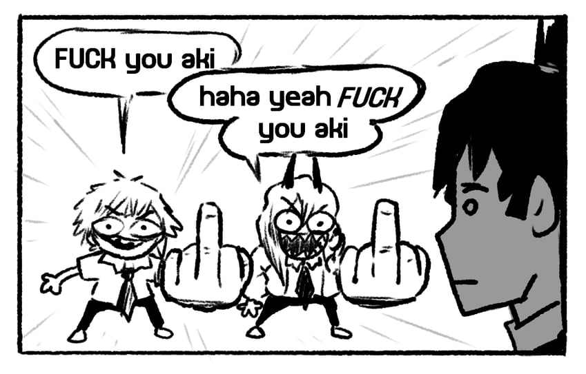 power, denji, and hayakawa aki (chainsaw man) drawn by punkittdev
