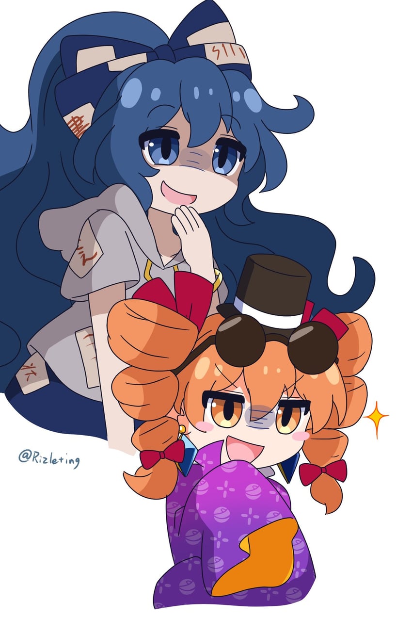 yorigami shion and yorigami jo'on (touhou) drawn by rizleting