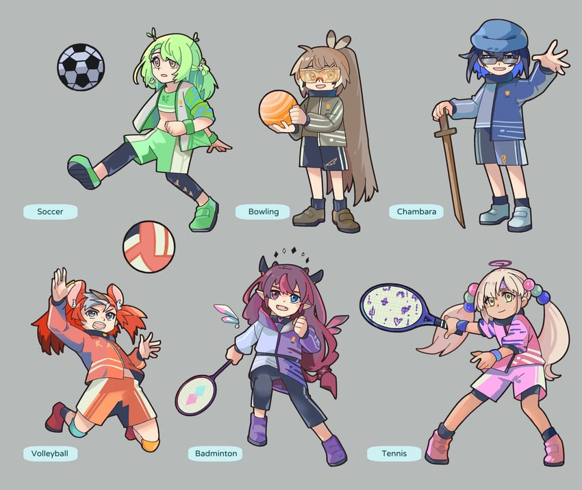 ouro kronii, nanashi mumei, hakos baelz, ceres fauna, irys, and 1 more (hololive and 2 more) drawn by fongban_illust
