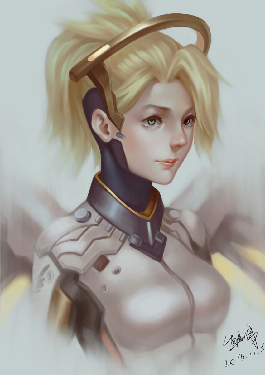 mercy (overwatch and 1 more) drawn by yu_xiang_qiezi