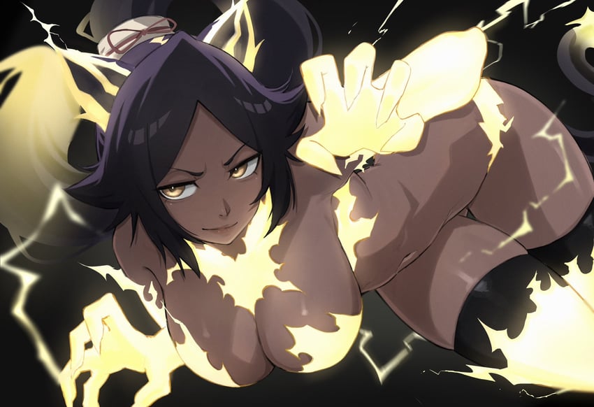 shihouin yoruichi (bleach and 1 more) drawn by channyy19