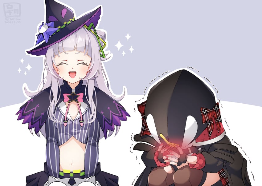 sakamata chloe and murasaki shion (hololive) drawn by satsuki_(pixiv_742410)