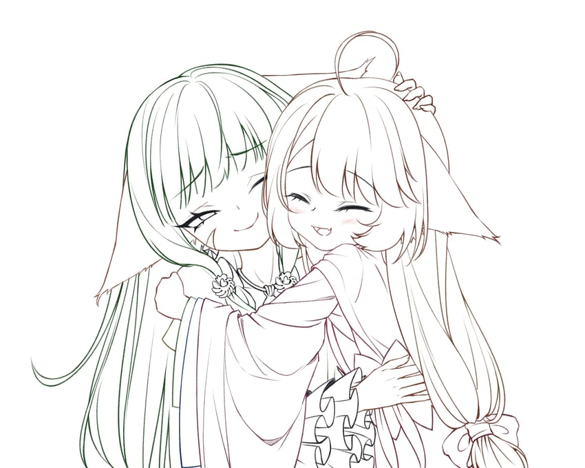 tushan susu and tushan rongrong (fox spirit matchmaker) drawn by kumu_zaisheng