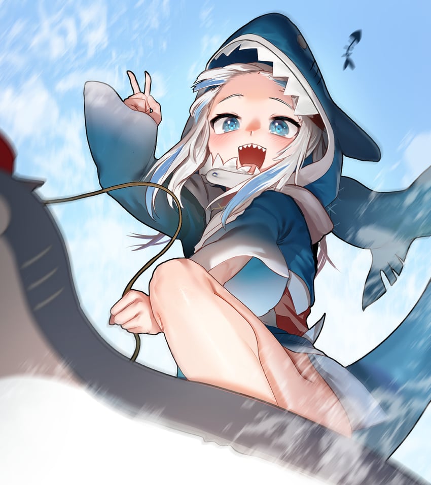 gawr gura (hololive and 1 more) drawn by goofy_(goldgoofy357)