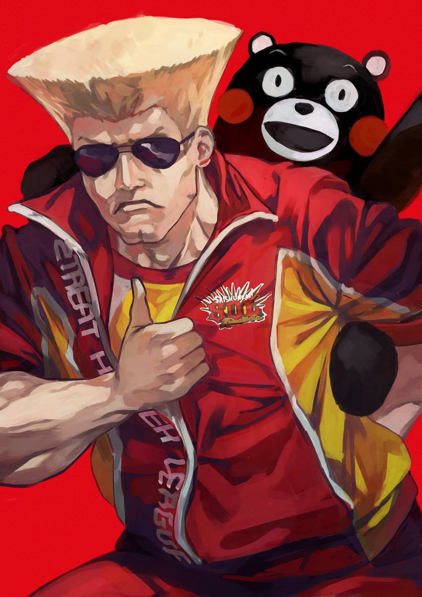 guile and kumamon (original and 2 more) drawn by otsudou