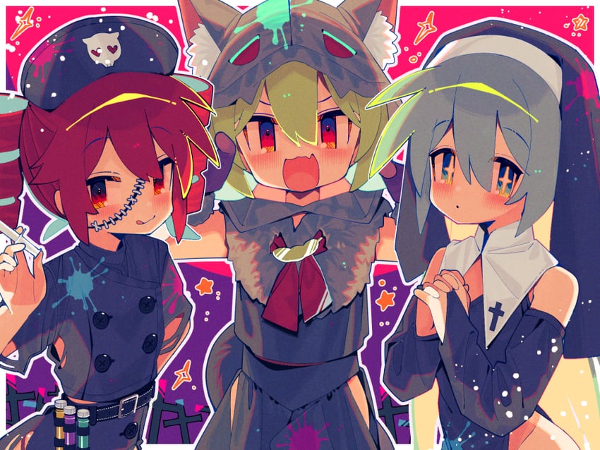 hatsune miku, kasane teto, and zundamon (vocaloid and 3 more) drawn by aoi_tsuyu