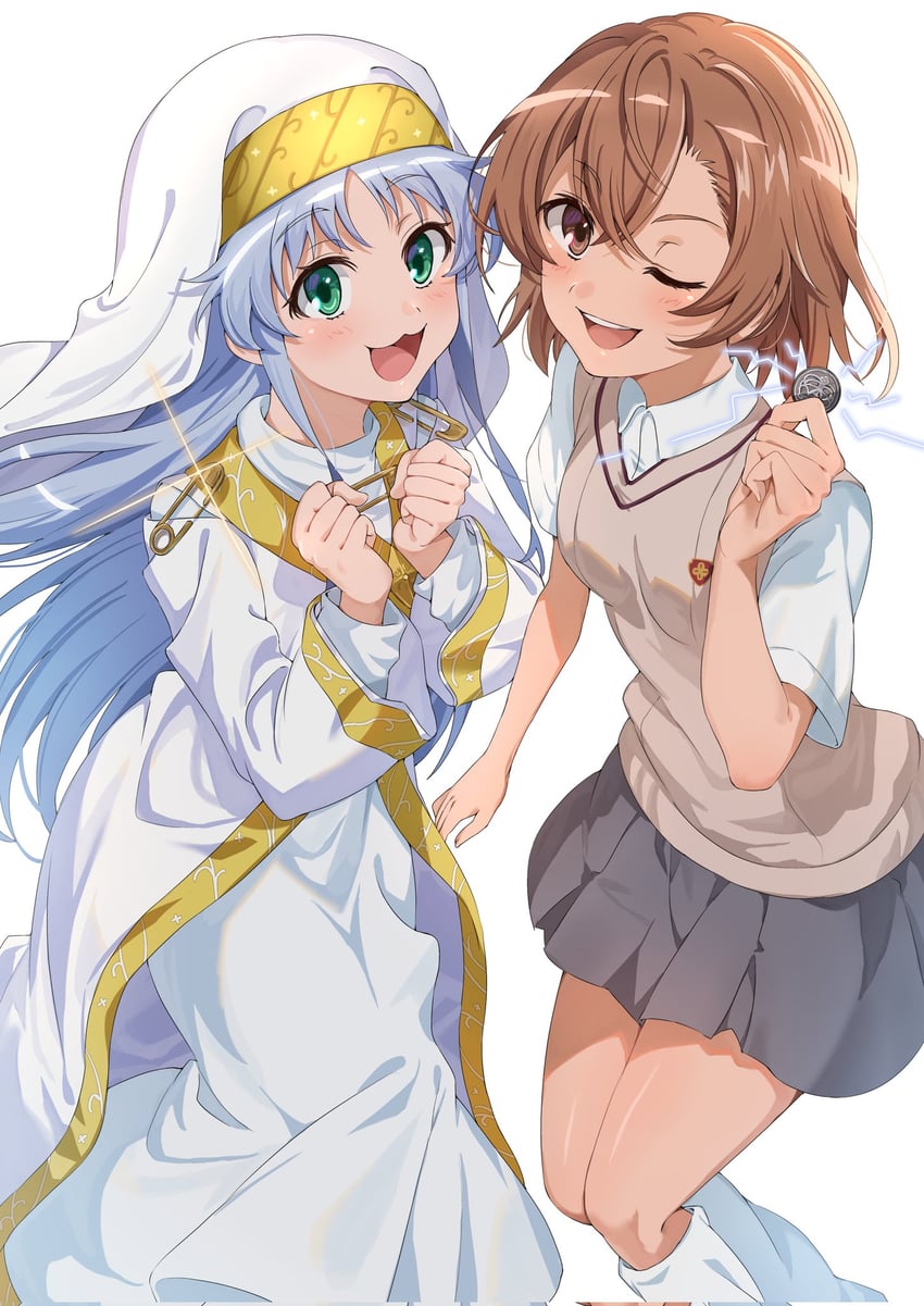 misaka mikoto and index (toaru majutsu no index and 1 more) drawn by ci31205