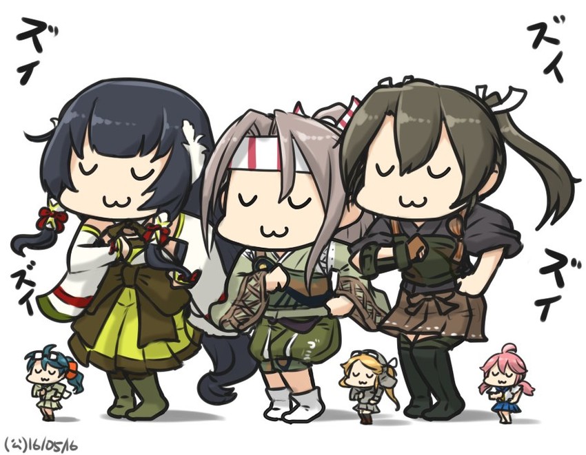 zuikaku, zuihou, fairy, mizuho, and zuiun (kantai collection) drawn by hamu_koutarou