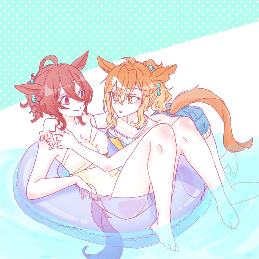 agnes tachyon and jungle pocket (umamusume) drawn by seila_rei
