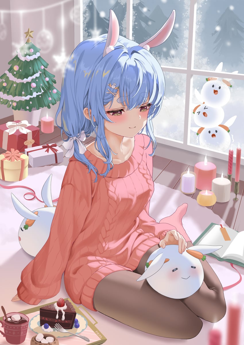 usada pekora and pekomon (hololive) drawn by genjitsu_pirika