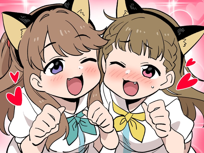 fujishima megumi and kachimachi kosuzu (love live! and 1 more) drawn by koaraya
