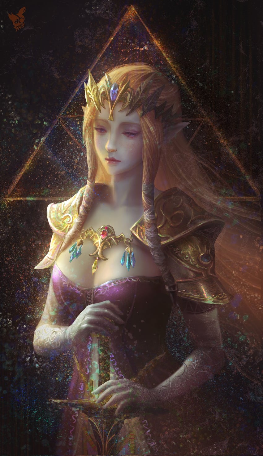 princess zelda (the legend of zelda and 1 more) drawn by hoh0102