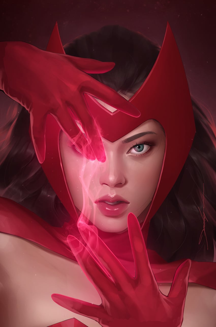 wanda maximoff and scarlet witch (marvel) drawn by jee-hyung_lee