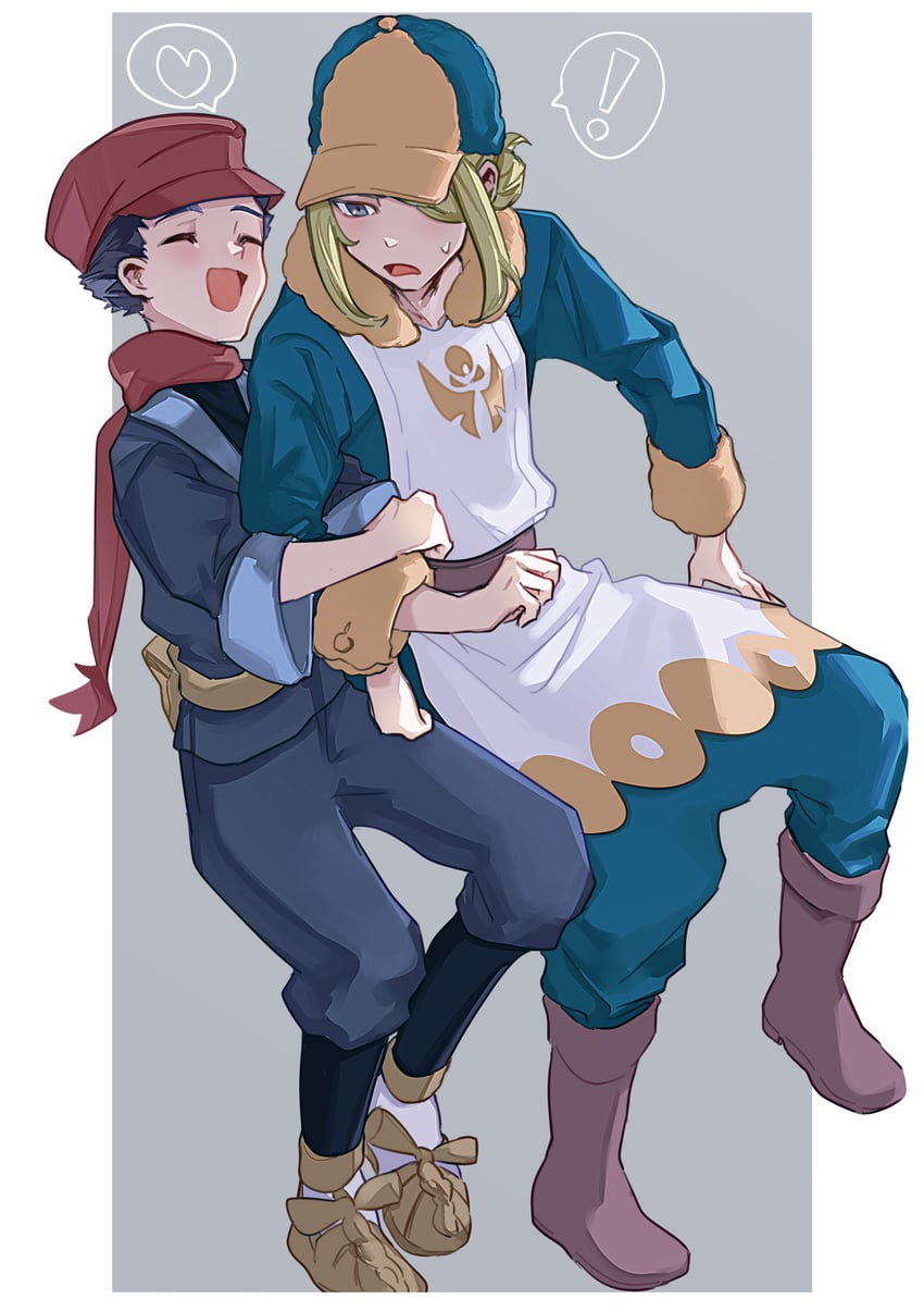 volo and rei (pokemon and 1 more) drawn by posemaru