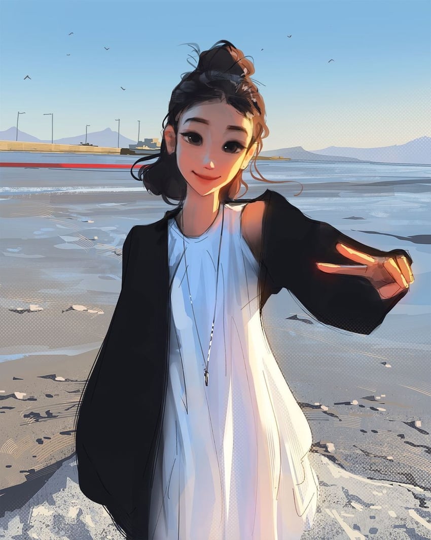 kim so-dam (real life) drawn by sam_yang