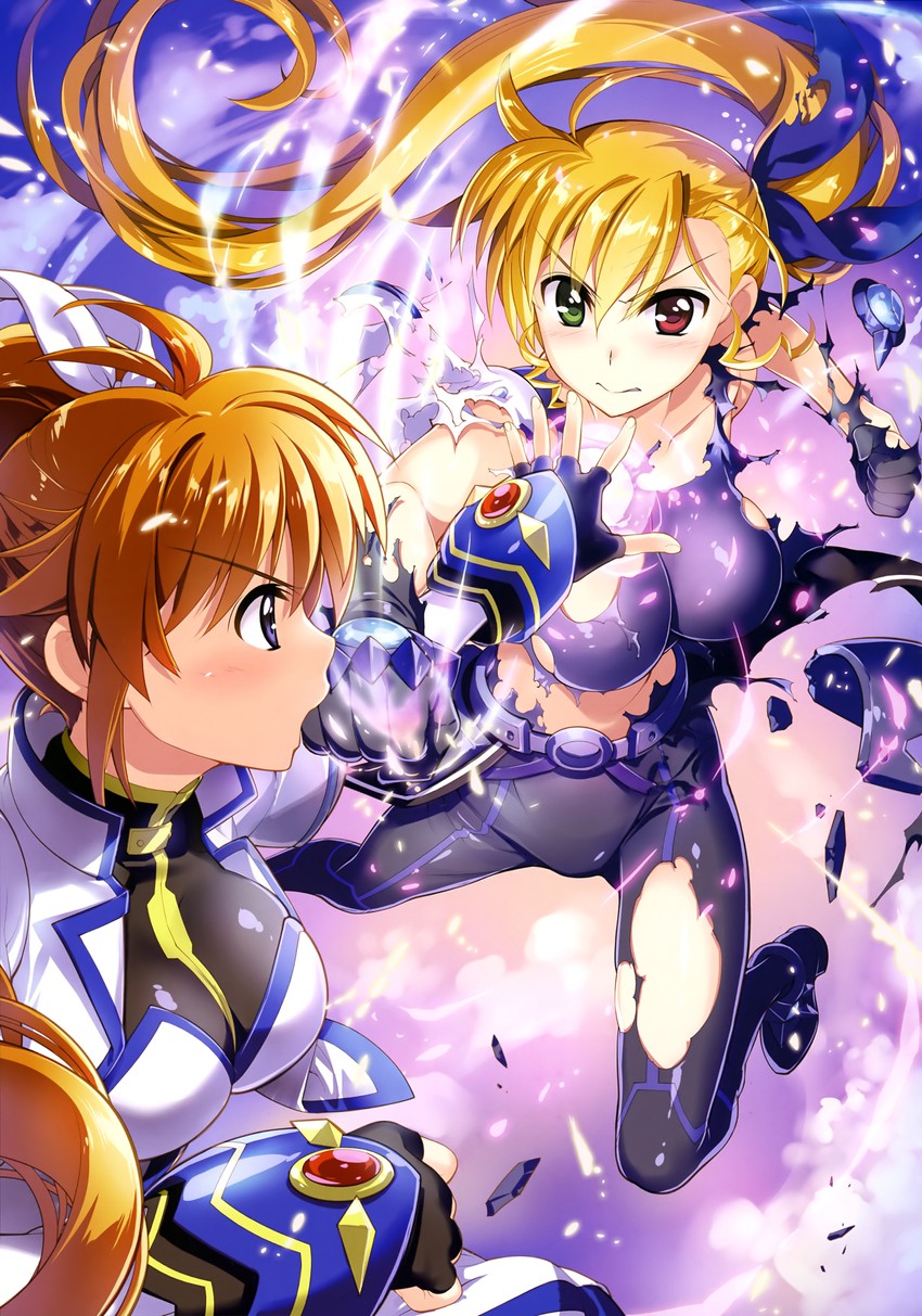 takamachi nanoha and vivio (lyrical nanoha and 1 more) drawn by fujima_takuya