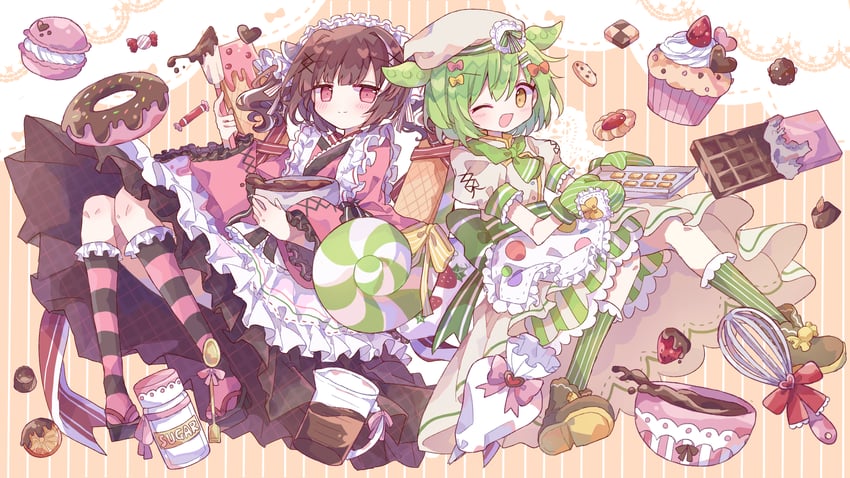 touhoku kiritan and zundamon (voiceroid and 2 more) drawn by futaba969649