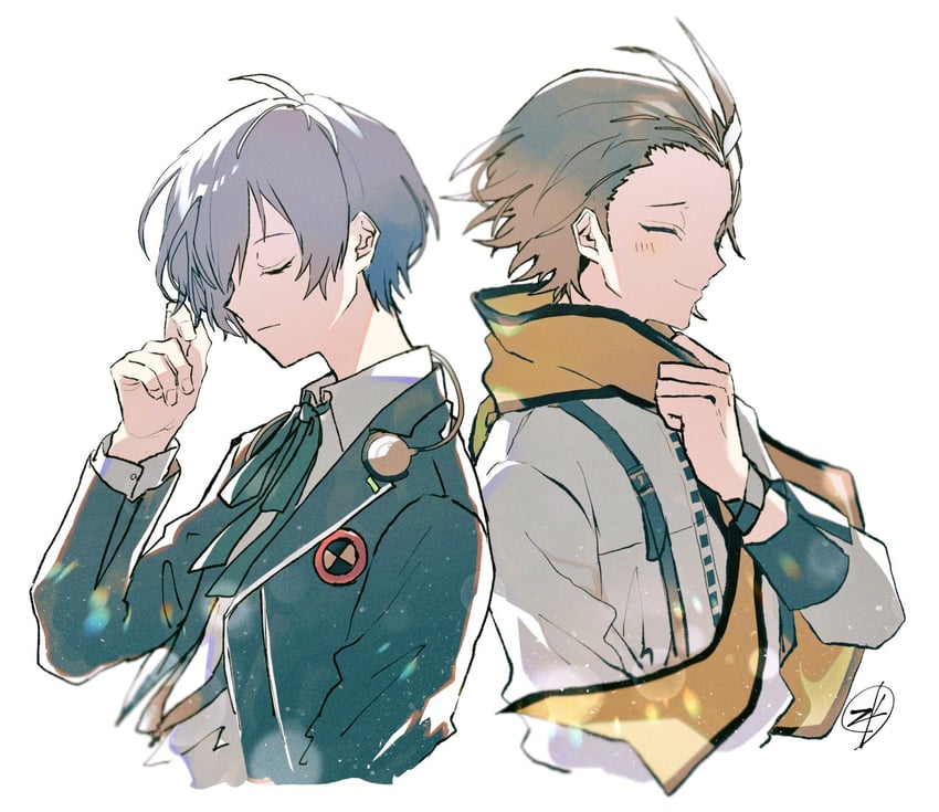 yuuki makoto and mochizuki ryouji (persona and 1 more) drawn by zeka_(skzk_cm)