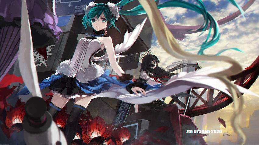 hatsune miku (vocaloid and 2 more) drawn by swd3e2