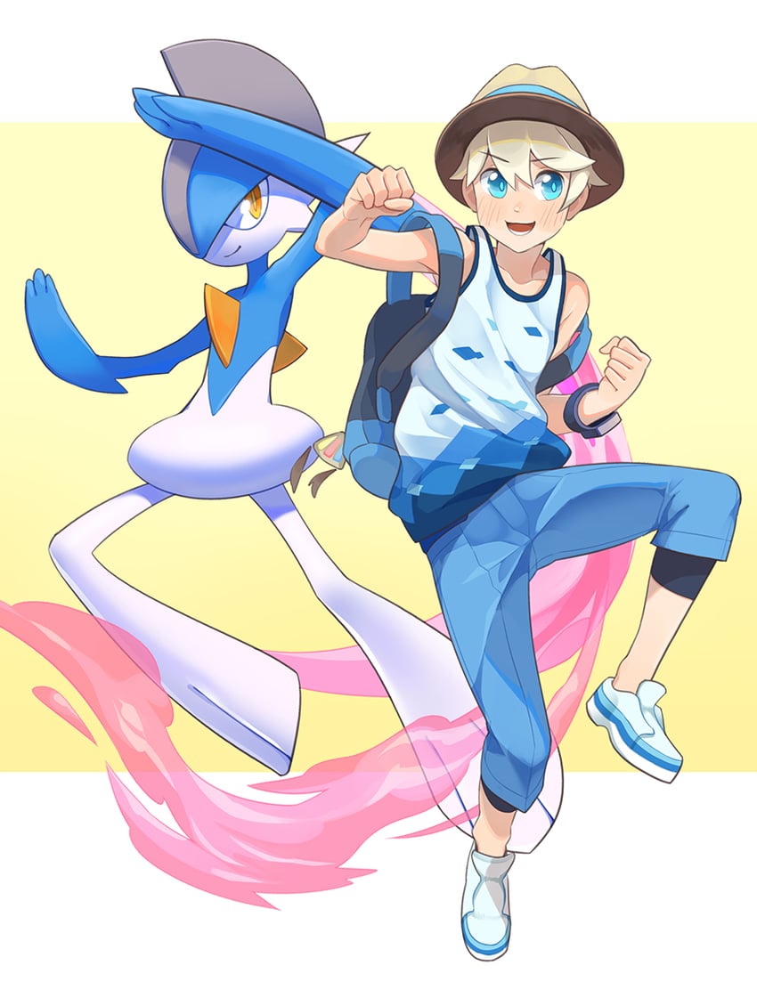 elio and gallade (pokemon and 1 more) drawn by mubo