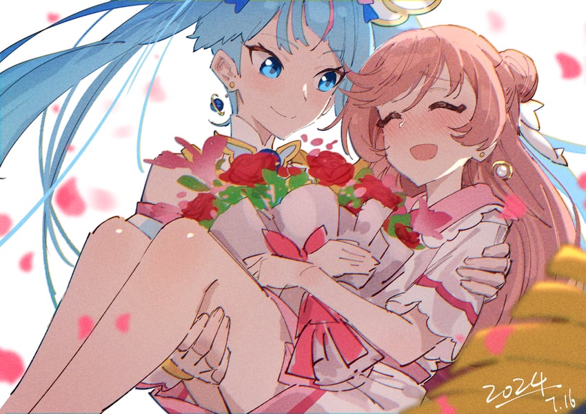 sora harewataru, nijigaoka mashiro, and cure sky (precure and 1 more) drawn by sipeiren
