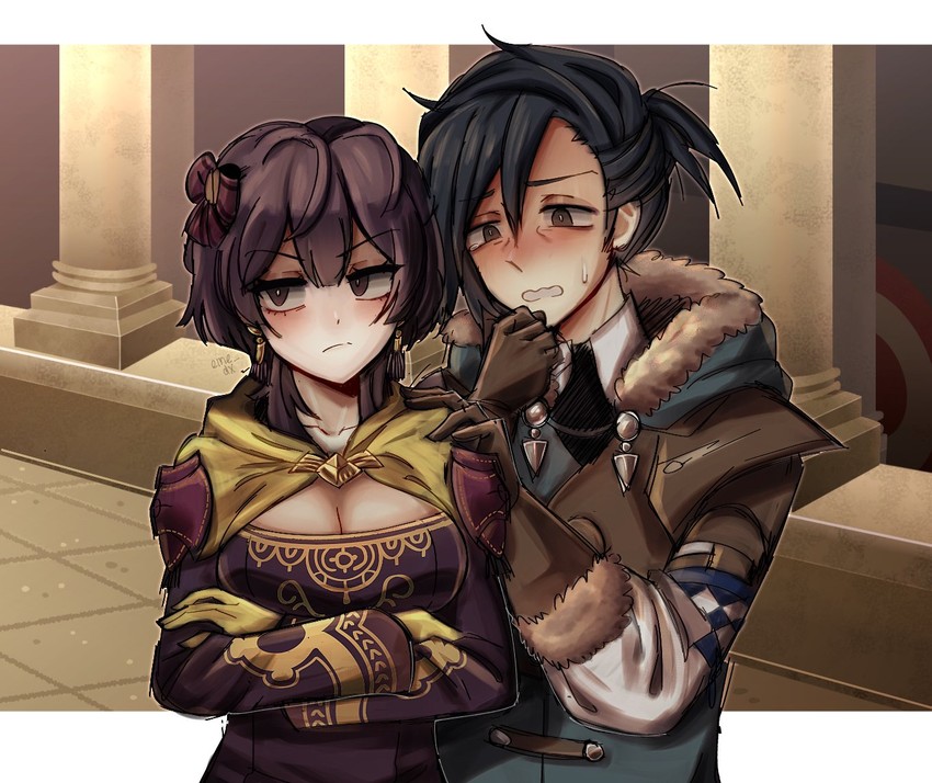 bernadetta von varley and felix hugo fraldarius (fire emblem and 1 more) drawn by eine_(eine_dx)