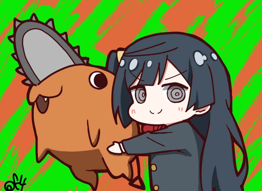 makima, yuki setsuna, pochita, and kusunoki tomori (love live! and 2 more) drawn by oofushi_ao