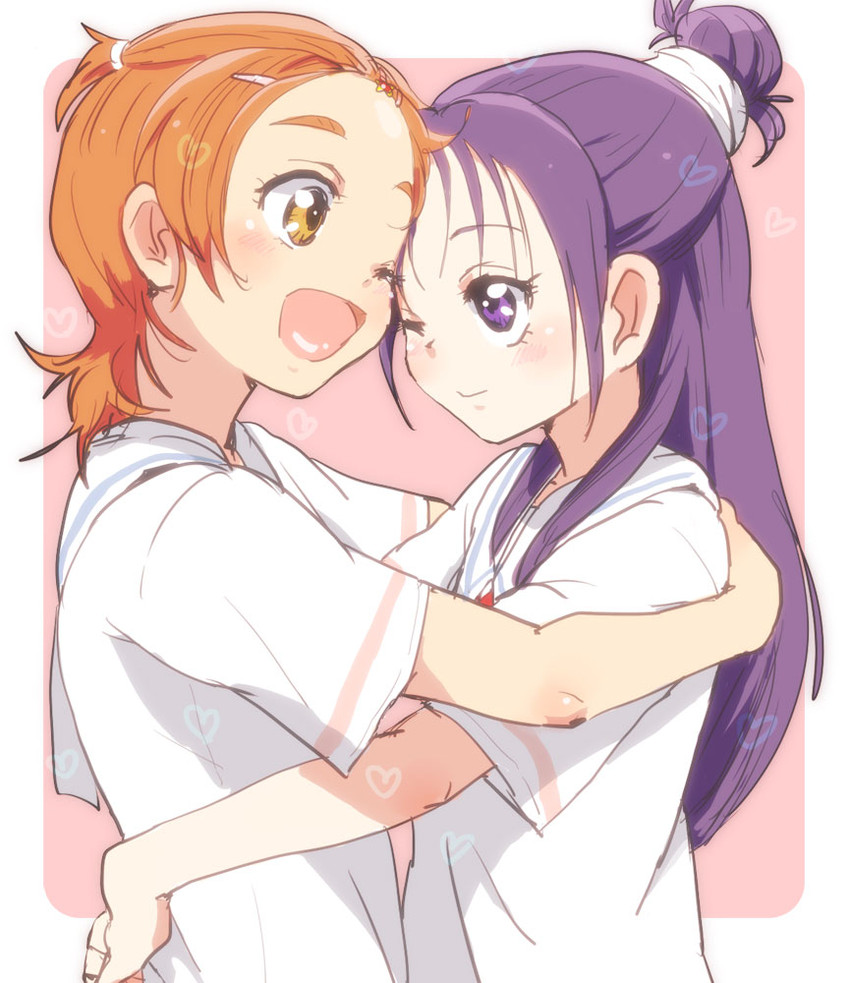 hyuuga saki and mishou mai (precure and 1 more) drawn by azuma_yukihiko