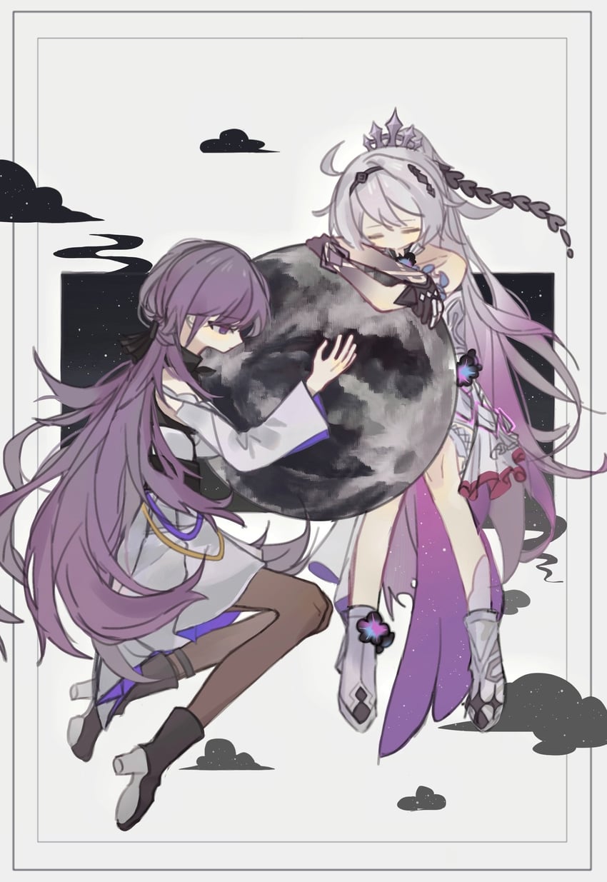kiana kaslana and raiden mei (honkai and 1 more) drawn by k127m413