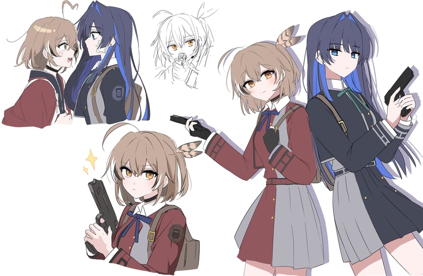 ouro kronii, nanashi mumei, nishikigi chisato, and inoue takina (hololive and 2 more) drawn by xx_tk9